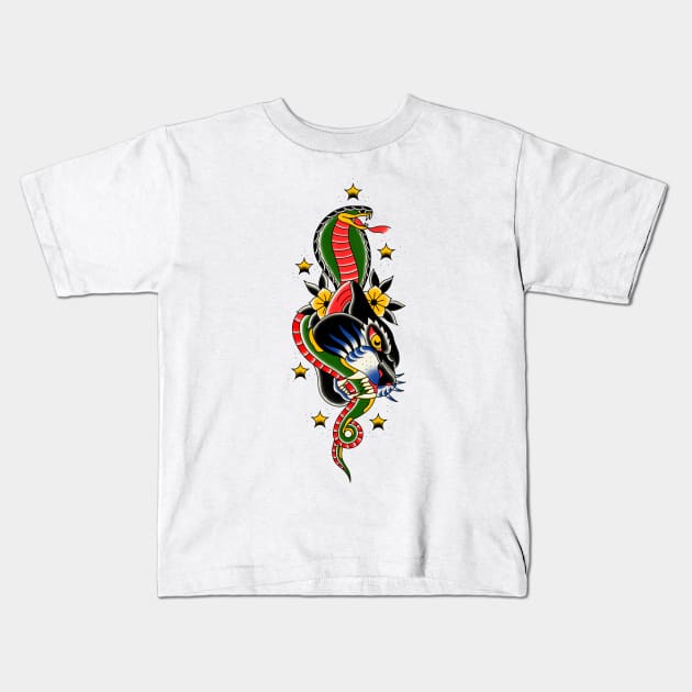 Panther Snake Kids T-Shirt by Victor Gomes